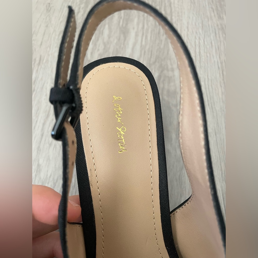 & Other Stories Black Slingback Heels - Picture 3 of 6